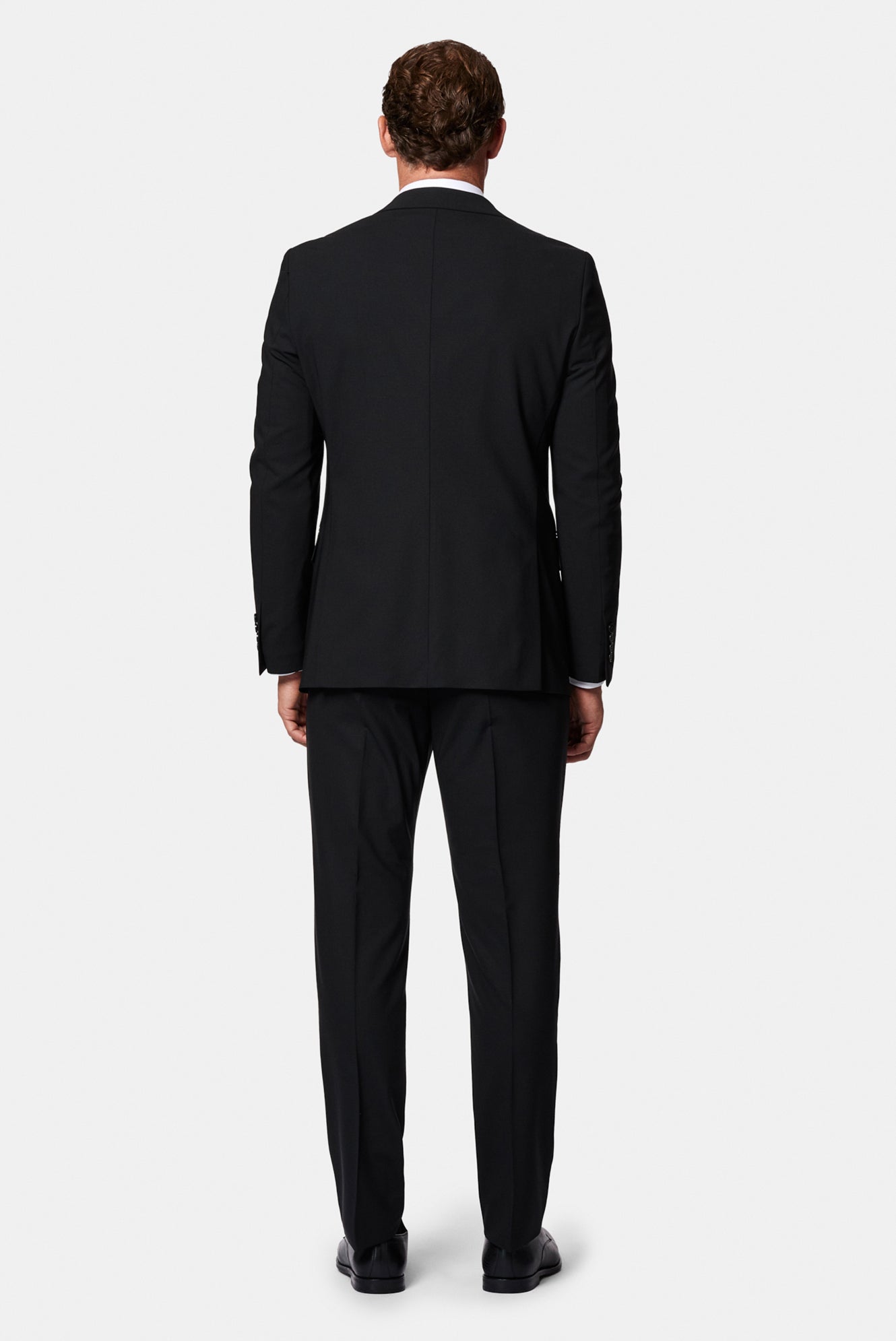 Siyah 6 Drop Regular Fit Standart Kesim Çantalı Flex Suit Yünlü Takım Elbise