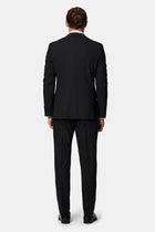 Siyah 4 Drop Relaxed Fit Rahat Kesim Çantalı Flex Suit Yünlü Takım Elbise