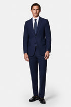 Koyu Lacivert 6 Drop Regular Fit Standart Kesim Çantalı Flex Suit Yünlü Takım Elbise