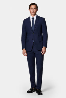 Koyu Lacivert 6 Drop Regular Fit Standart Kesim Çantalı Flex Suit Yünlü Takım Elbise