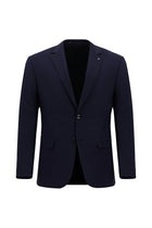 Koyu Lacivert Relaxed Fit Rahat Kesim Çantalı Flex Suit Yünlü Klasik Takım Elbise