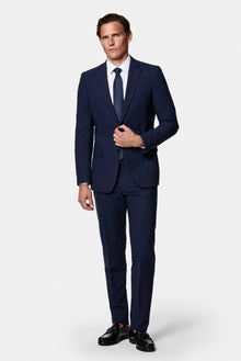 Koyu Lacivert 4 Drop Relaxed Fit Rahat Kesim Çantalı Flex Suit Yünlü Takım Elbise
