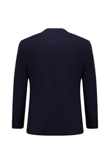 Koyu Lacivert Regular Fit Çantalı Flex Suit Yünlü Klasik Takım Elbise