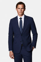 Koyu Lacivert 6 Drop Regular Fit Standart Kesim Çantalı Flex Suit Yünlü Takım Elbise