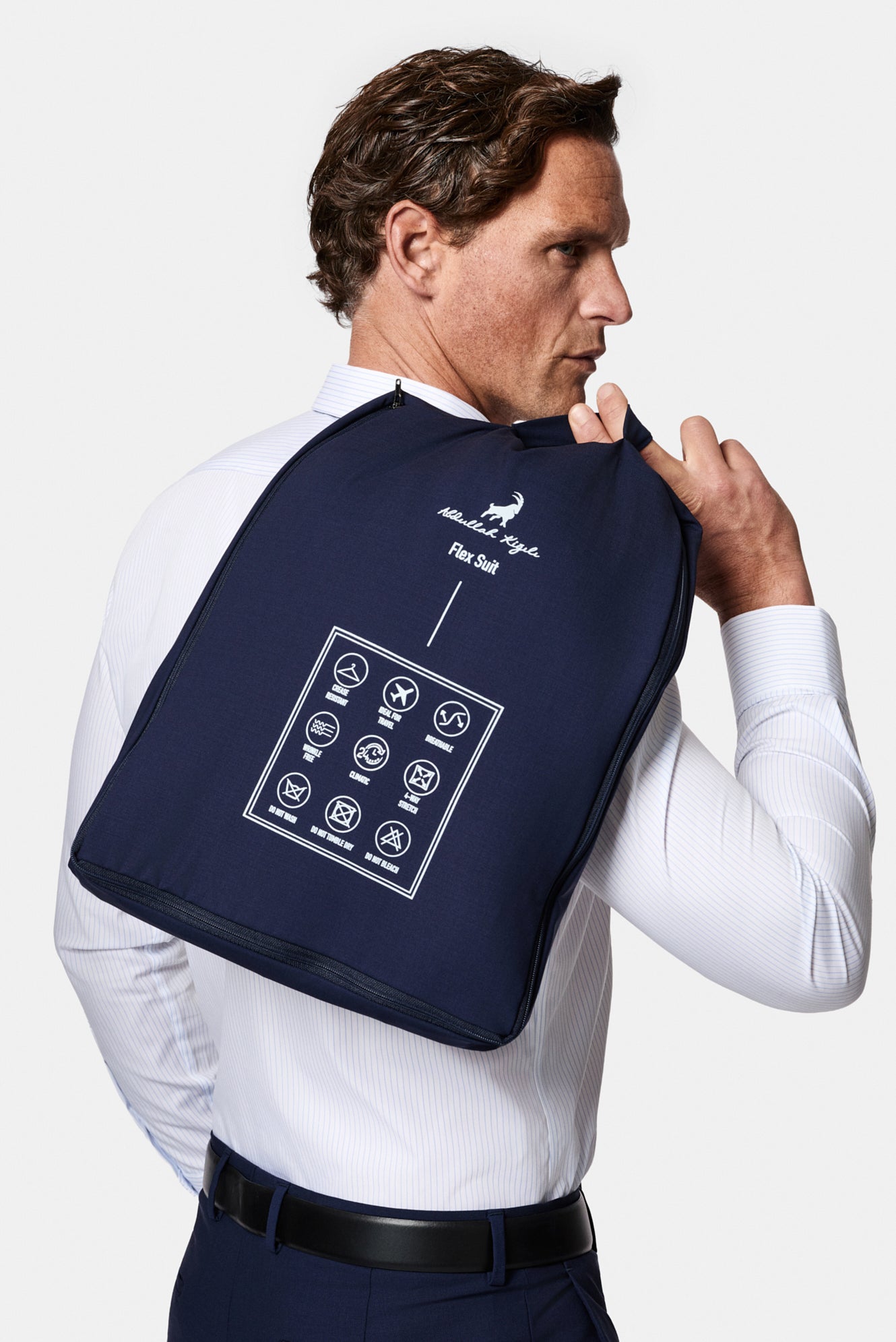 Koyu Lacivert 6 Drop Regular Fit Standart Kesim Çantalı Flex Suit Yünlü Takım Elbise