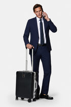 Koyu Lacivert 6 Drop Regular Fit Standart Kesim Çantalı Flex Suit Yünlü Takım Elbise