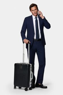 Koyu Lacivert 6 Drop Regular Fit Standart Kesim Çantalı Flex Suit Yünlü Takım Elbise