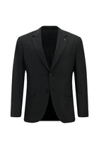 Koyu Füme Slim Fit Dar Kesim Çantalı Flex Suit Yünlü Klasik Takım