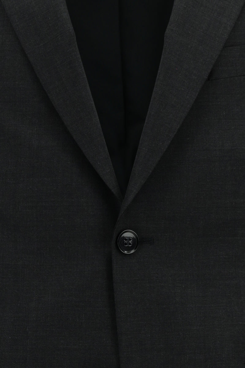 Koyu Füme Slim Fit Dar Kesim Çantalı Flex Suit Yünlü Klasik Takım