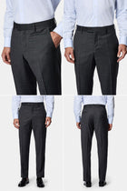 Orta Antrasit 6 Drop Regular Fit Standart Kesim Mono Yaka %100 Yün İtalyan Takım Elbise