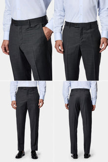 Orta Antrasit 6 Drop Regular Fit Standart Kesim Mono Yaka %100 Yün İtalyan Takım Elbise