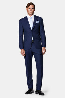 Orta Lacivert 6 Drop Regular Fit Standart Kesim Mono Yaka %100 Yün İtalyan Takım Elbise