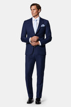Orta Lacivert 6 Drop Regular Fit Standart Kesim Mono Yaka %100 Yün İtalyan Takım Elbise