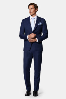 Orta Lacivert 6 Drop Regular Fit Standart Kesim Mono Yaka %100 Yün İtalyan Takım Elbise