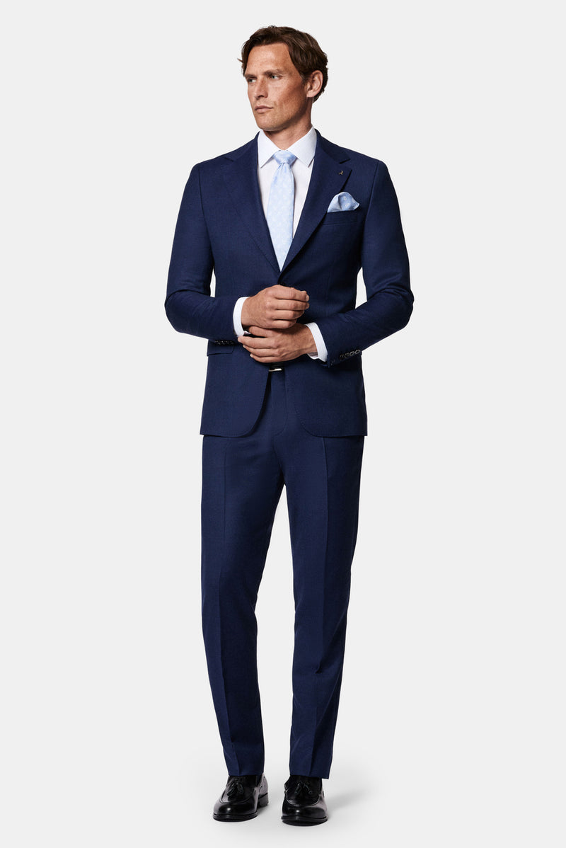 Orta Lacivert 6 Drop Regular Fit Standart Kesim Mono Yaka %100 Yün İtalyan Takım Elbise