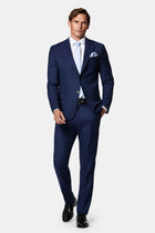 Orta Lacivert 6 Drop Regular Fit Standart Kesim Mono Yaka %100 Yün İtalyan Takım Elbise