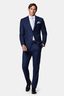 Orta Lacivert 6 Drop Regular Fit Standart Kesim Mono Yaka %100 Yün İtalyan Takım Elbise