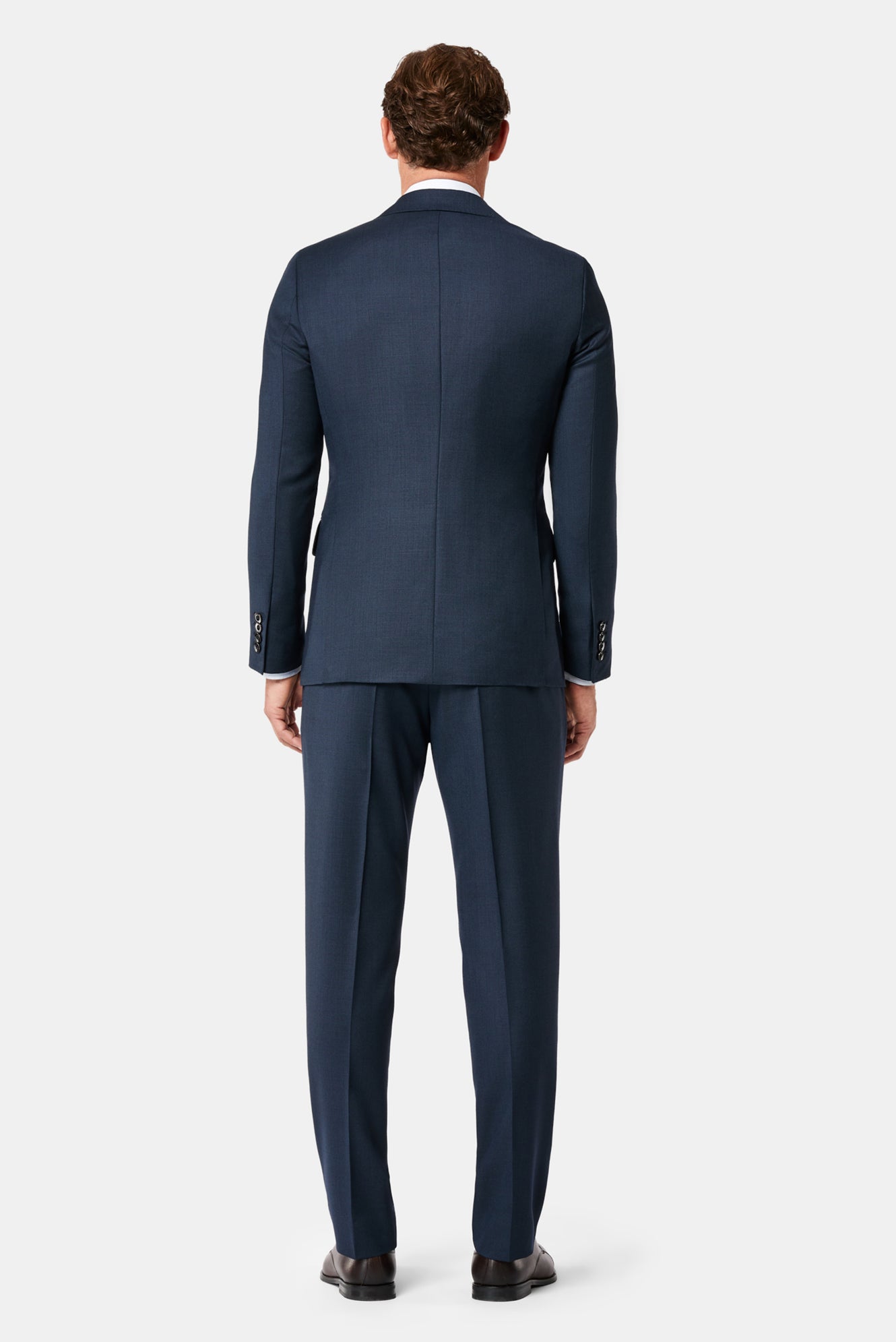 Koyu Lacivert 6 Drop Regular Fit Standart Kesim Mono Yaka %100 Yün İtalyan Takım Elbise