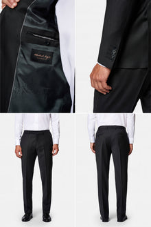 Marengo 6 Drop Regular Fit Standart Kesim Sivri Yaka Beli Lastikli Yünlü Desenli Kruvaze Takım Elbise