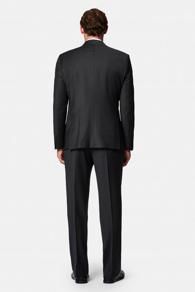 Marengo 6 Drop Regular Fit Standart Kesim Sivri Yaka Beli Lastikli Yünlü Desenli Kruvaze Takım Elbise