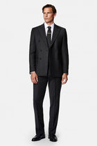Marengo 6 Drop Regular Fit Standart Kesim Sivri Yaka Beli Lastikli Yünlü Desenli Kruvaze Takım Elbise