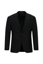 Siyah Regular Fit Mono Yaka Kombinli Yünlü Takım Elbise