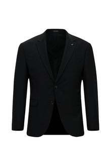 Siyah 7 Drop Slim Fit Dar Kesim Yünlü Kombinli Takım Elbise