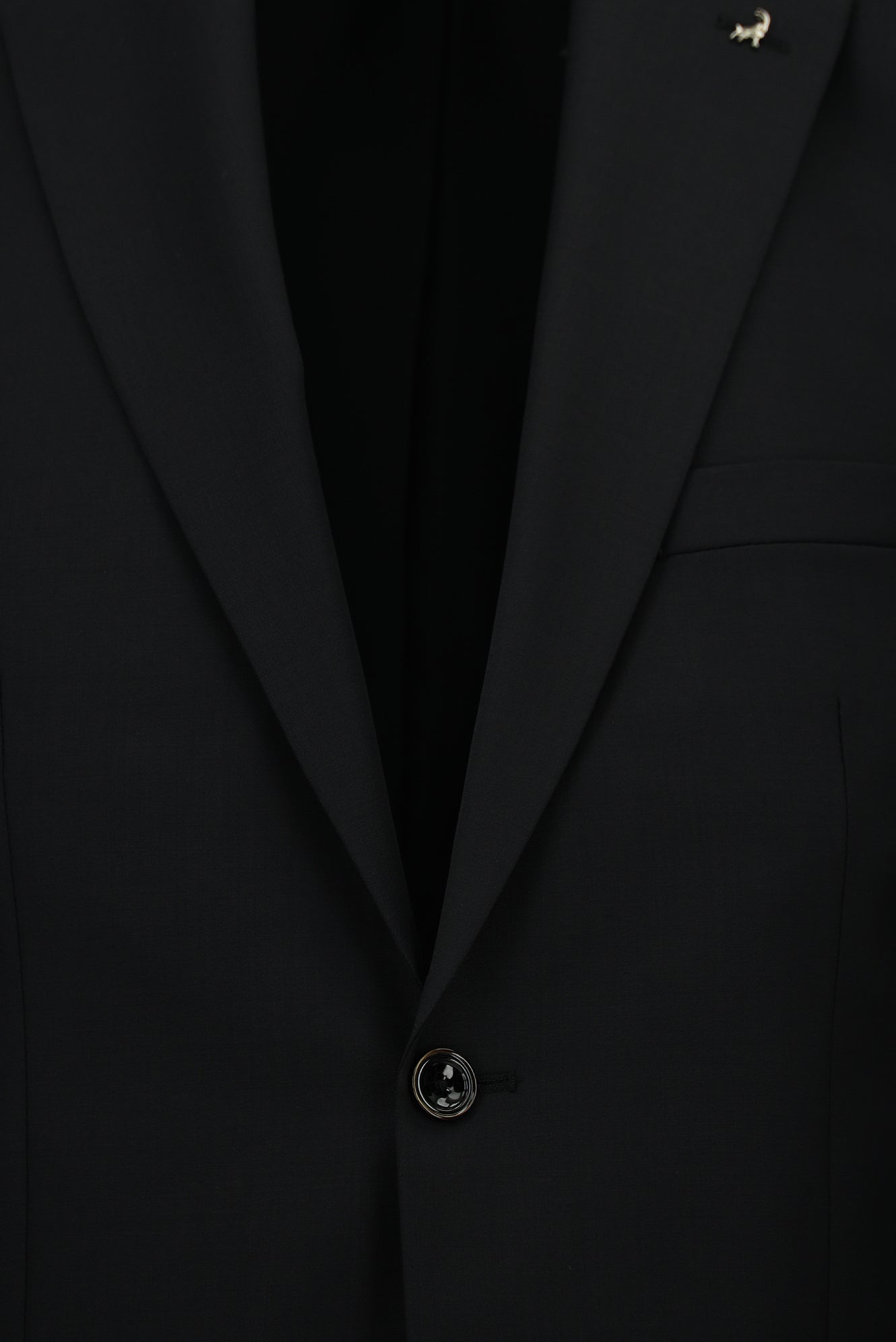 Siyah 7 Drop Slim Fit Dar Kesim Yünlü Kombinli Takım Elbise