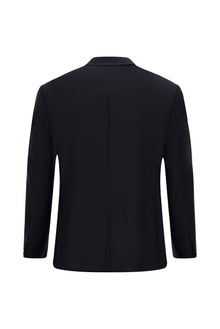 Koyu Lacivert Regular Fit Mono Yaka Kombinli Yünlü Takım Elbise