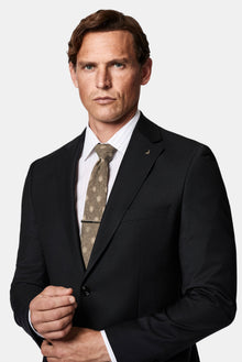 Siyah 7 Drop Slim Fit Dar Kesim Flex Suit Çantalı Yünlü Takım Elbise