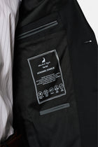Siyah 7 Drop Slim Fit Dar Kesim Flex Suit Çantalı Yünlü Takım Elbise