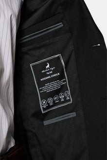 Siyah 7 Drop Slim Fit Dar Kesim Flex Suit Çantalı Yünlü Takım Elbise