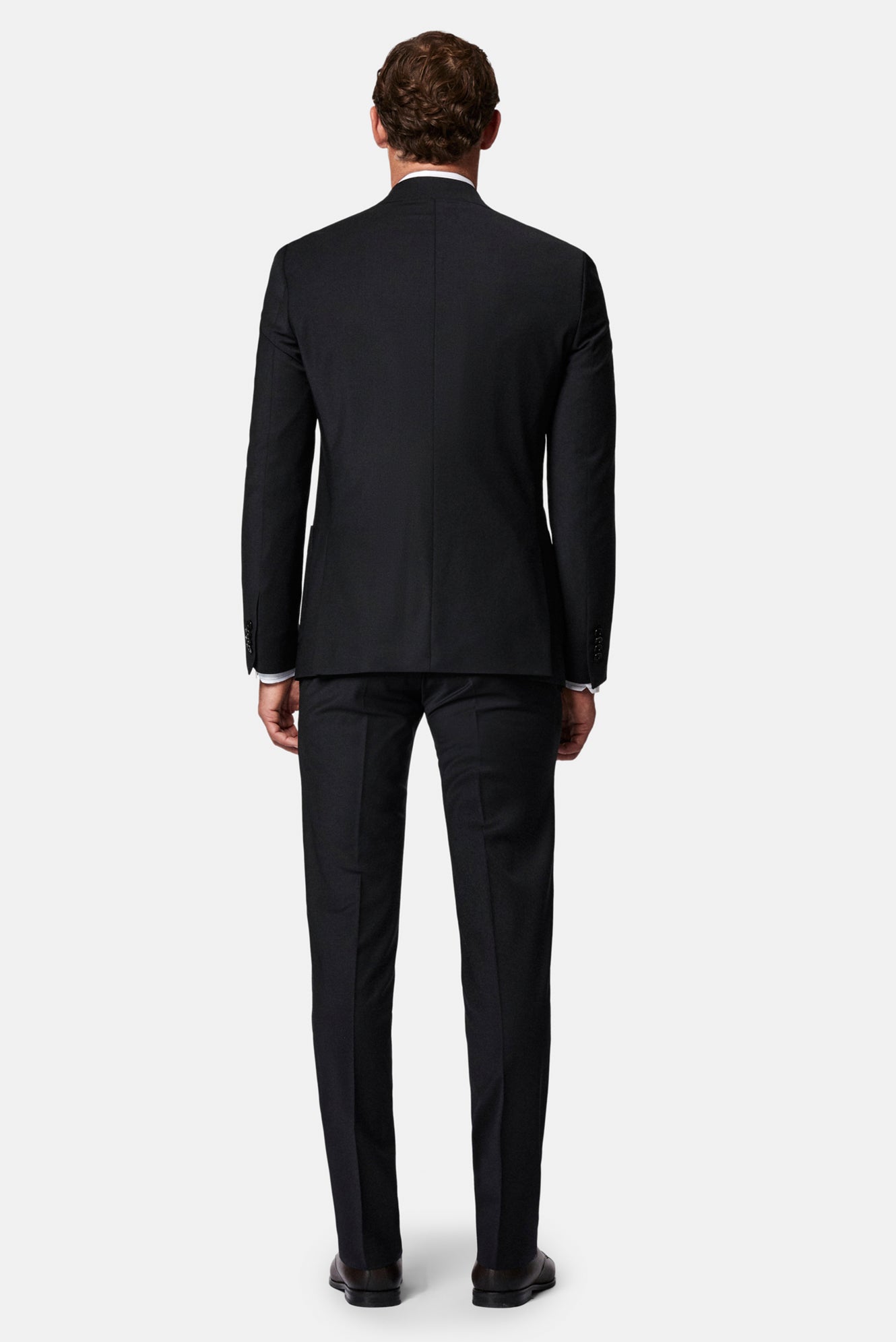 Siyah 7 Drop Slim Fit Dar Kesim Flex Suit Çantalı Yünlü Takım Elbise