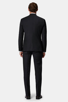 Siyah 7 Drop Slim Fit Dar Kesim Flex Suit Çantalı Yünlü Takım Elbise
