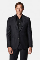 Koyu Füme 7 Drop Slim Fit Dar Kesim Flex Suit Çantalı Yünlü Takım Elbise