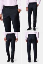 Koyu Lacivert 4 Drop Relaxed Fit Rahat Kesim Flex Suit Çantalı Yünlü Takım Elbise