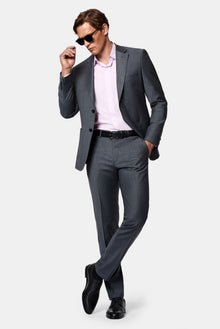 Koyu Antrasit 7 Drop Slim Fit Dar Kesim Flex Suit Çantalı Yünlü Takım Elbise