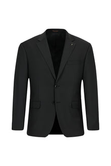 Siyah 6 Drop Regular Fit Standart Kesim Mono Yaka Yünlü Takım Elbise