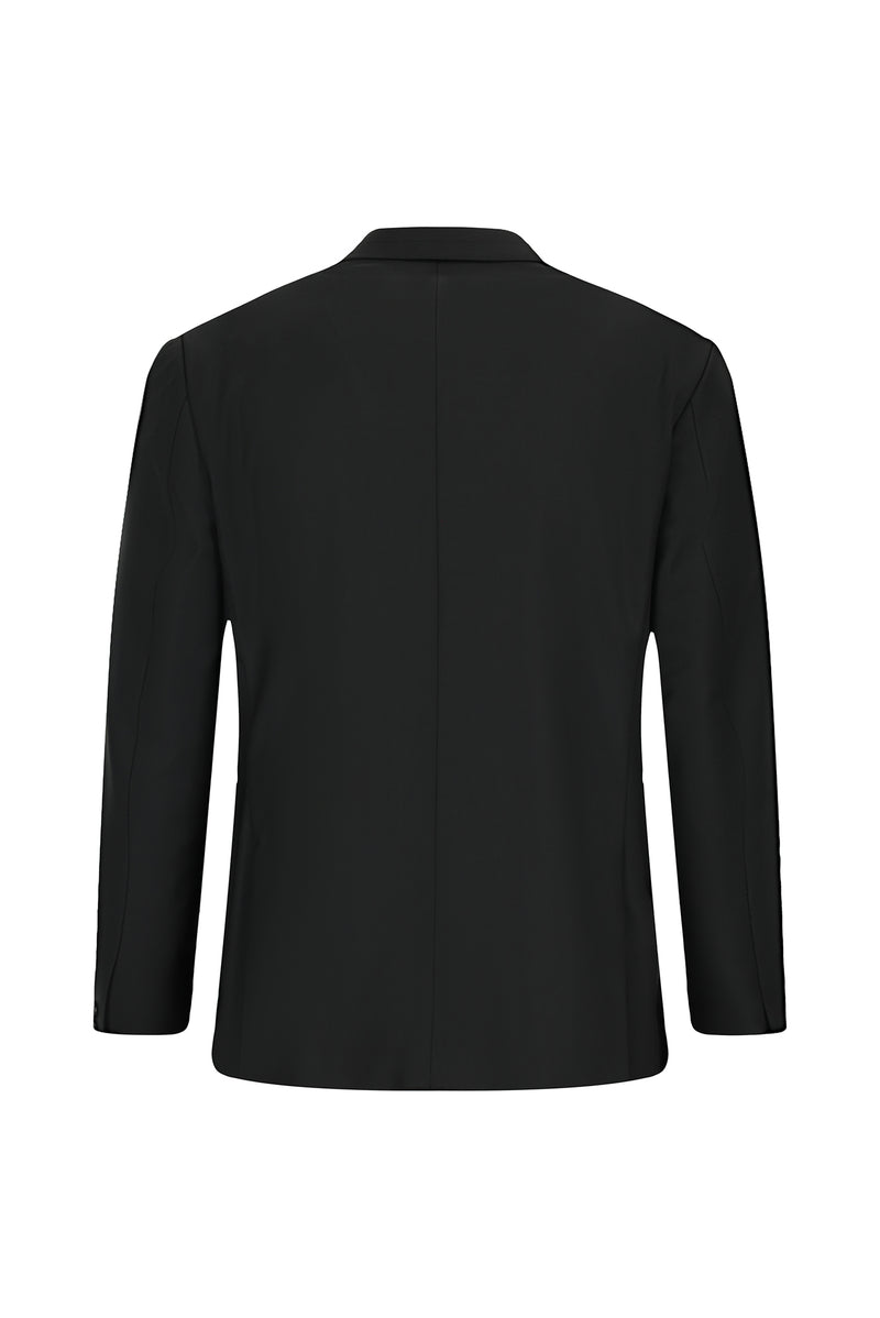 Siyah 7 Drop Slim Fit Dar Kesim Mono Yaka Yünlü Takım Elbise