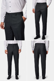Orta Antrasit 4 Drop Relaxed Fit Rahat Kesim Yünlü İtalyan Takım Elbise