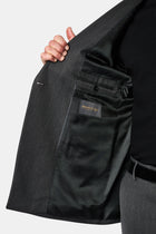 Koyu Füme 7 Drop Süper Slim Fit Sivri Yaka Desenli Yünlü Kruvaze Takım Elbise