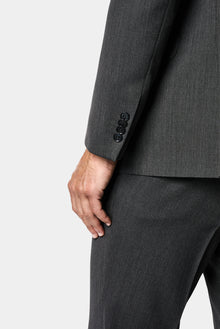 Koyu Füme 7 Drop Süper Slim Fit Sivri Yaka Desenli Yünlü Kruvaze Takım Elbise