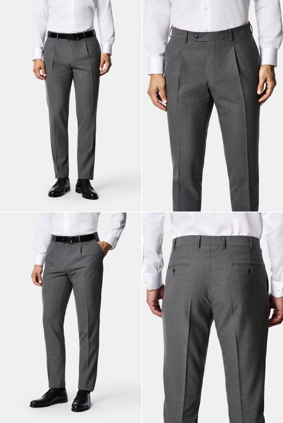 Açık Füme 7 Drop Slim Fit Sivri Yaka Yünlü Çizgili Kruvaze Takım Elbise