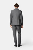 Açık Füme 7 Drop Slim Fit Sivri Yaka Yünlü Çizgili Kruvaze Takım Elbise