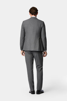 Açık Füme 7 Drop Slim Fit Sivri Yaka Yünlü Çizgili Kruvaze Takım Elbise