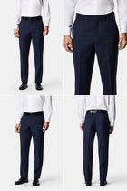 Koyu Lacivert 6 Drop Regular Fit Mono Yaka Ekose Yünlü Takım Elbise