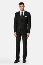 Siyah 7 Drop Slim Fit Dar Kesim Yünlü Takım Elbise