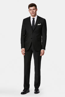 Siyah 7 Drop Slim Fit Dar Kesim Yünlü Takım Elbise