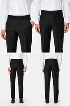 Siyah 7 Drop Slim Fit Dar Kesim Yünlü Takım Elbise