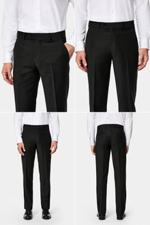 Siyah 7 Drop Slim Fit Dar Kesim Yünlü Takım Elbise